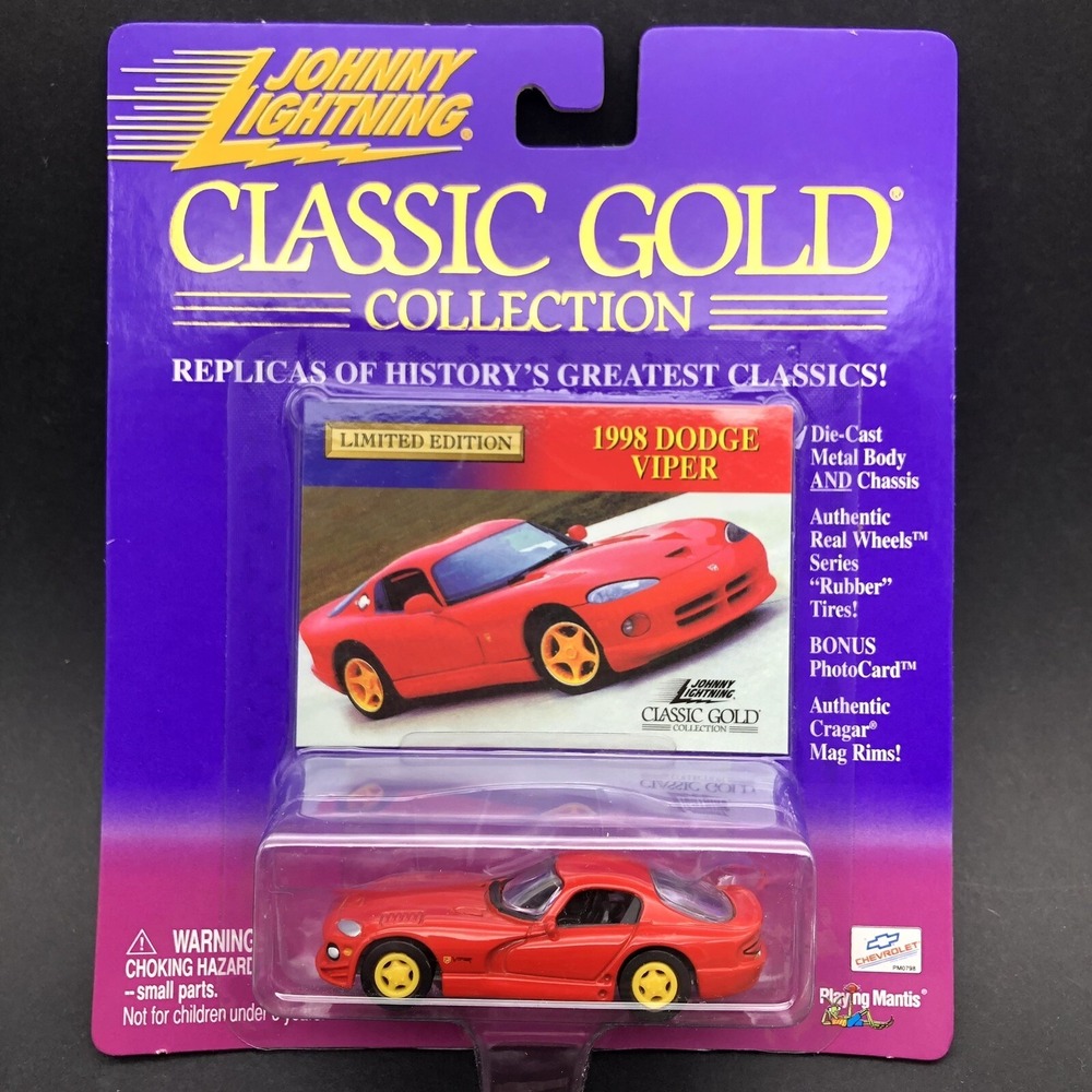 Johnny Lightning Classic Gold 1998 Dodge Viper Red Diecast Car 1/64 Limited Ed